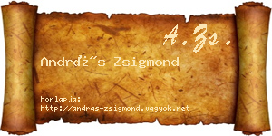 András Zsigmond névjegykártya